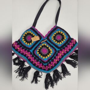 New Handmade Artisan Crochet handbag purse.